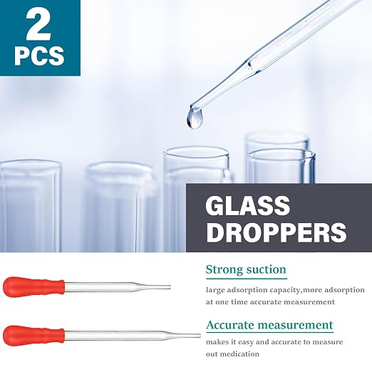 Frienda 10 Pcs 100/250ml Glass Beaker Set, 3.3 Borosilicate Low Form Griffin Lab Glassware Include Graduated Cylinder, Beaker, Dropper, Stirring Rod, Measuring Cups for Lab Chemistry - Image 4