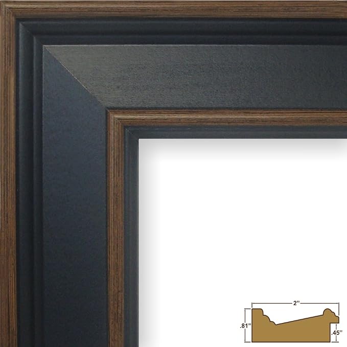 Craig Frames 12x12 Blue Picture Frame Matted to 9x9, Wood Wall Decor | Ready to hang with a protective glass front, made in the USA for a gallery display - Image 2