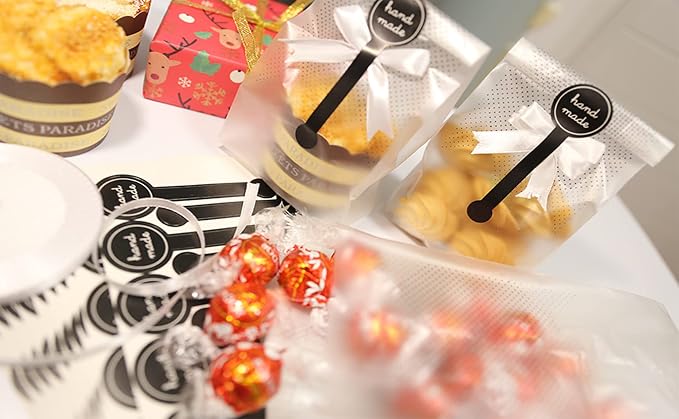 SAILING-GO Cookies Bags for Packaging Cake Candy, 200 Pack with Stickers | For Cookie, Cake, Chocolate, Candy, Snack, Wrapping, Good for Bakery Party, business orders, market samples - Image 9