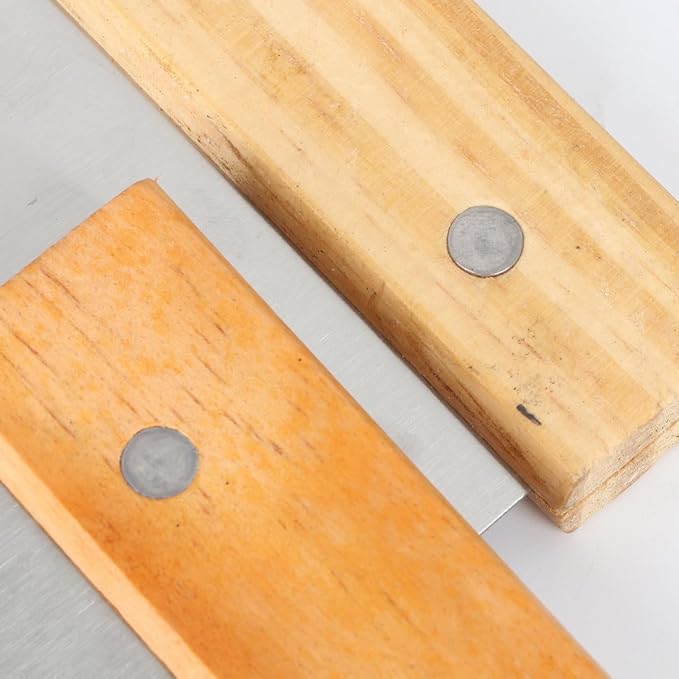 jojofuny Dough Scraper and Pastry Cutter for Cutting Dough and Sectioning Crusts Stainless Steel 2pcs with Wooden Handle, Sturdy Kitchen Tool Random Color for Baking and Pizza Preparation - Image 5