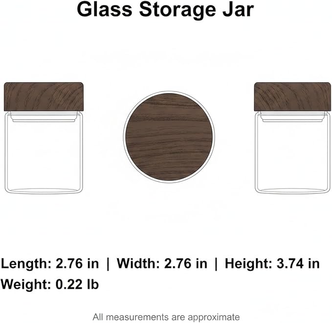 Glass Storage Jar with Acacia Wood Lid, Borosilicate Food Canister for Coffee Beans Tea Sugar Dry Pantry Staples (1 PC) - Image 7