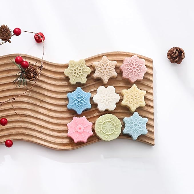 18 Cavities Snowflake Shape Candy and Chocolate Dessert Silicone Molds,Unique and Cute, Non-Stick, Baking Molds for Making Birthday Cake, Cake Decoration, Jelly, Cupcake, Ice Cubes 2 Count