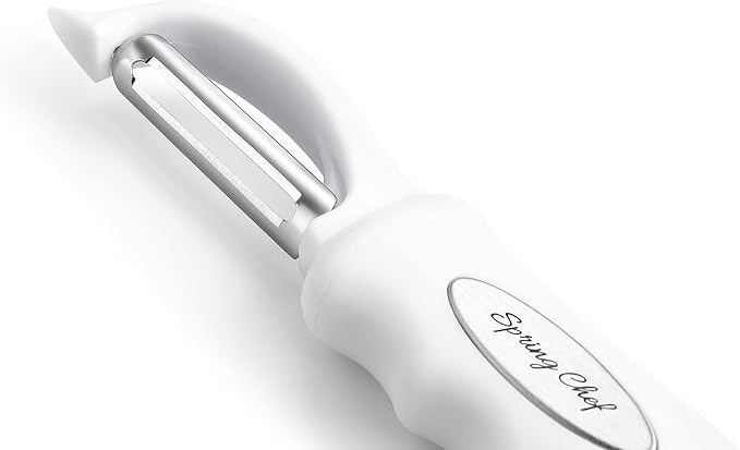 Spring Chef Swivel Potato Peeler for Kitchen with Ergonomic Handle, White | Premium Vegetable Peeler w/ Sharp Stainless Steel Blades, Multifunctional Food Peeler for Apple, Carrot, Cucumber, Fruit - Image 8