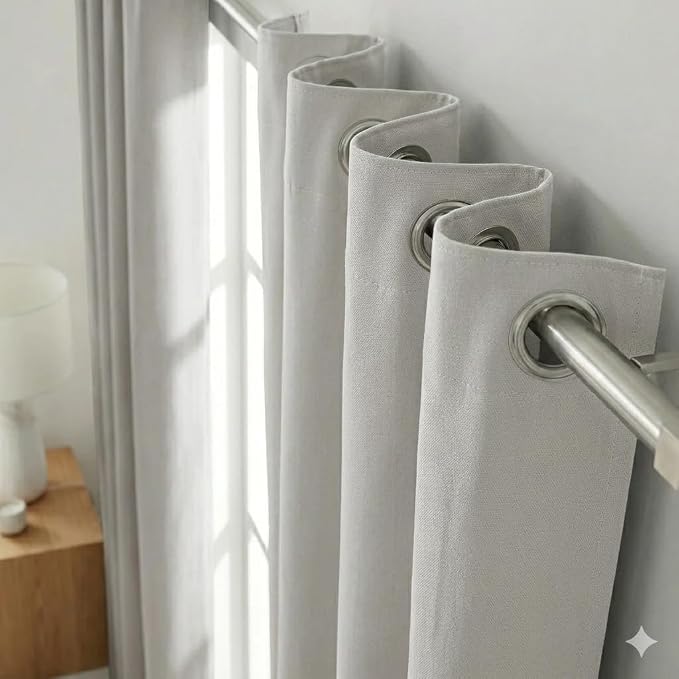Urban Villa Cotton Grommet Curtains 42x84 (2 Panels) Ivory - Image 7