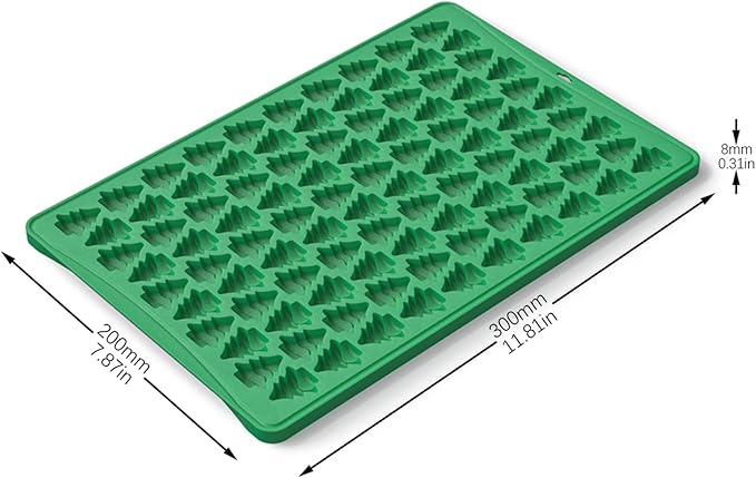 Christmas Silicone Molds 100-Cavities 3D Xmas Tree Chocolate Mold Christmas Theme Chocolate Candy Moulds Homemade Cute Chocolate Mold for Winter Party Candy Pudding Jelly Making