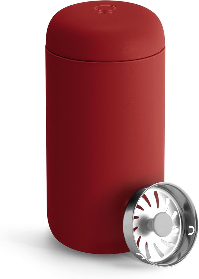 Fellow Carter Move Ceramic Lined Travel Coffee Mug 12 oz Stainless Steel | No Metallic Taste Coffee Tumbler, Leak-Proof Lid, Dishwasher Safe, Hot 12Hr Cold 24Hr, BPA-Free, Fits Cup Holders, Red by Unknown