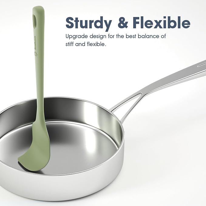 ChefAide 3 Pieces Silicone Spatula Set, Food Grade Rubber Spatula, Upgrade Strong Handle with Ergonomic Grip, Heat Resistant for Nonstick Cookware, Cooking - Image 3