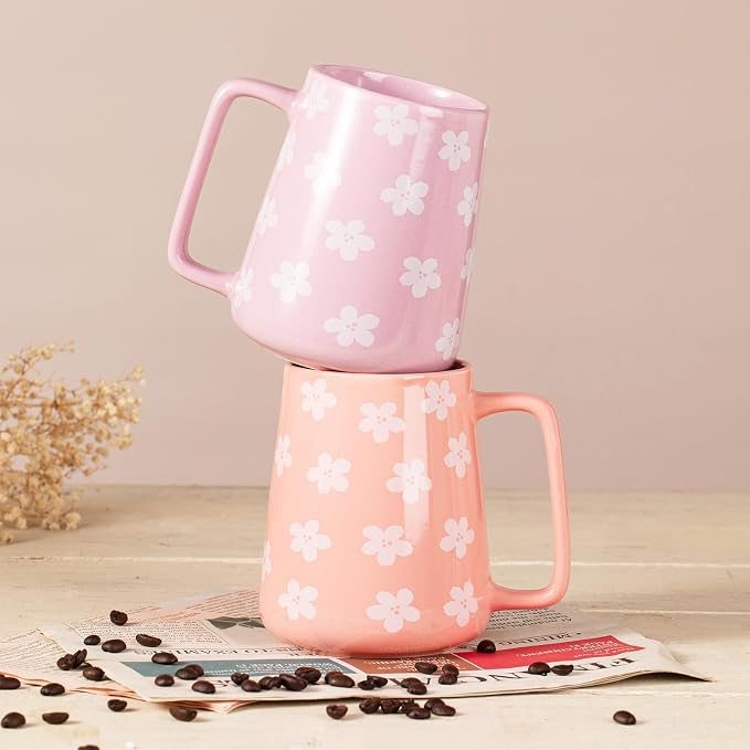 24 oz Large Ceramic Coffee mugs, Extra Large Cup, Big Handle (24 oz violet) | Extra Large Tea and Coffee Cups, Large Handle Coffee Mug for Office and Home, Microwave and Diahwasher Safe - Image 5