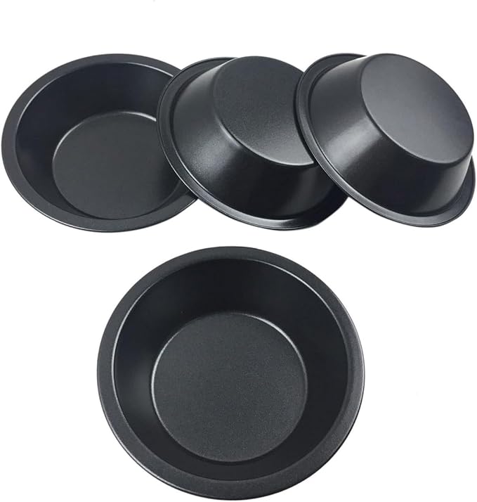 4-Pack 5 Inch Carbon Steel Tart Pans | 4-pack, 5-inch, Carbon steel, Nonstick, Round tart/pie, Even heating, Quiche/fruit pie/cake, Oil brush included - Image 6