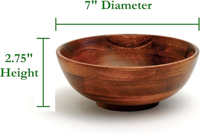 Lipper International Cherry Finished Footed Serving Bowl for Fruits or Salads, Small, 7" Diameter x 2.75" Height, Single Bowl