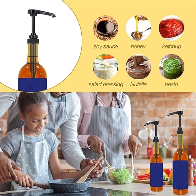 Lavandi 8pcs Syrup Pumps,Coffee Syrup Pump Dispenser Fits 750ml-25.4 oz Bottles,Replacement Syrup Bottle Pump Dispenser for Flavorings Creamer (Black)