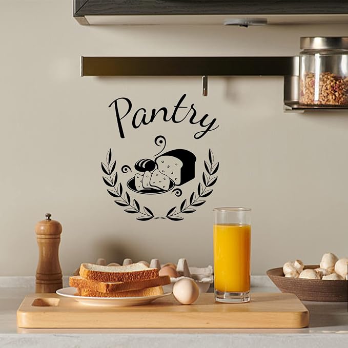 SUPERDANT Pantry Wall Decor Bread Food Vinyl Wall Stickers Olive Branches Sticker Pantry Art Sign Decor Kitchen Wallpaper Decals for Home Restaurant Coffee Shop Store Office Decorations 12x11in - Image 7