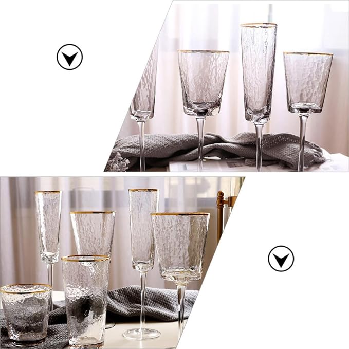 PRETYZOOM Elegant Golden Sparkling Wine Glass with Three-dimensional Design, Stylish European Style Glassware for Party Wine Toasting, No Discoloration, Sturdy Glass Cup for Bachelorette - Image 8