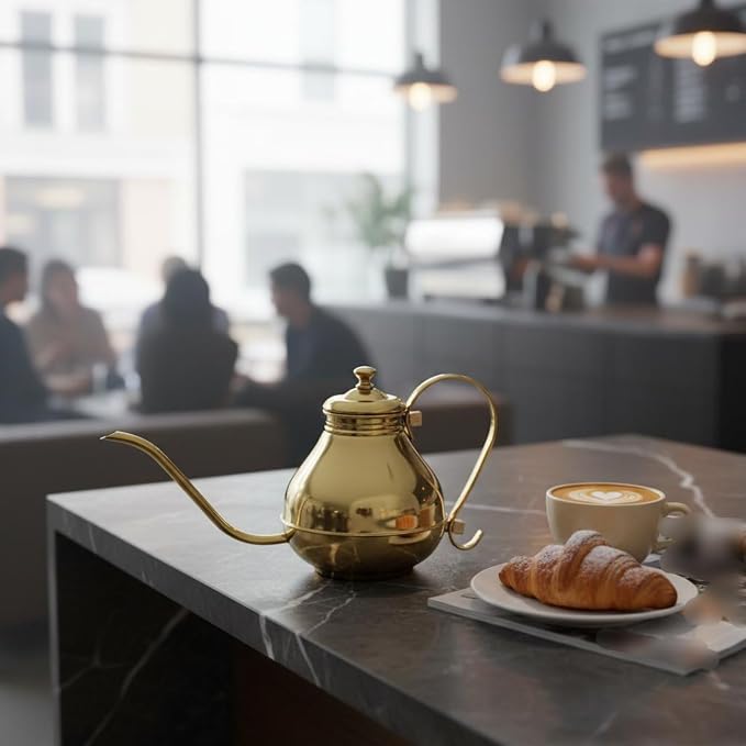 Coffee Kettle Gooseneck Kettle Pour Over Pot Teapot Carafe With Stream Spout And Handle Stainless Steel Construction Suitable for home coffee carts restaurants - Image 7