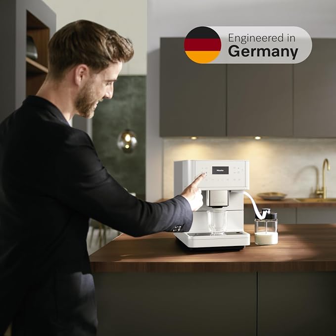 Miele CM 6160 MilkPerfection Automatic Coffee Machine - OneTouch for Two, AromaticSystem, 4 individual profiles, DoubleShot, WiFi-compatible, LED lighting, easy cleaning, in Lotus White - Image 2