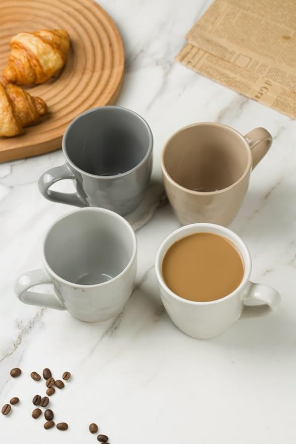 famiware Mars 4 Pieces Coffee Mug, 14oz Tea Mug, Catering Mugs with Handle for Coffee, Tea, Cocoa, Milk, Multi-color - Image 5