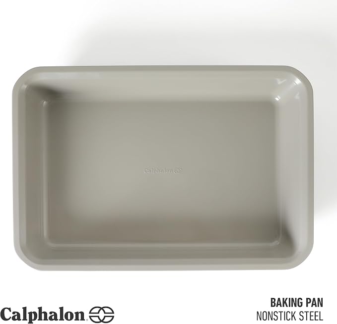 Calphalon Legacy 13 x 9-Inch Nonstick Bake Pan, Heavy Gauge Steel Baking Dish in Taupe, PFOA-Free Oven-Safe Pan for Cakes, Brownies, Roasting & Everyday Meals - Image 2