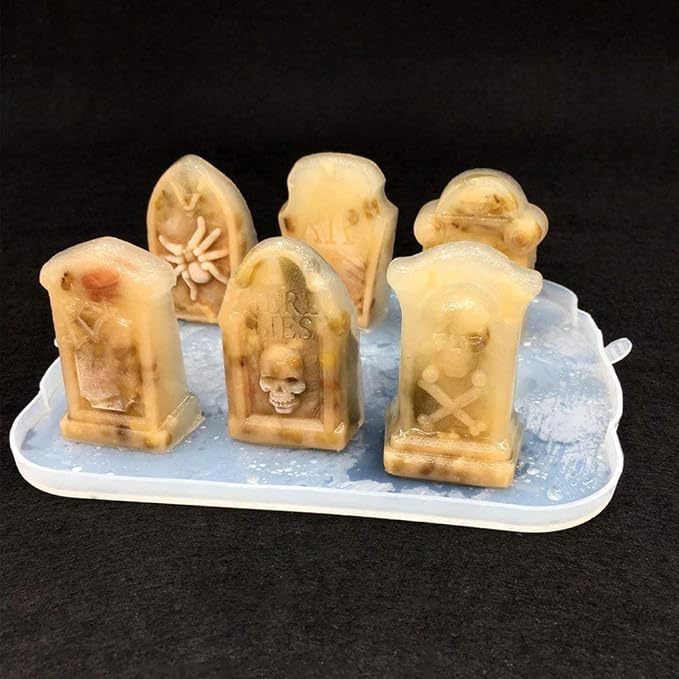 3D Halloween RIP Gravestone for DIY Cake Fondant Baking Soap Ice Trays Chocolates Hard Candies Desserts Drop Glue Decor Silicone Mould Mold Tool - Image 3