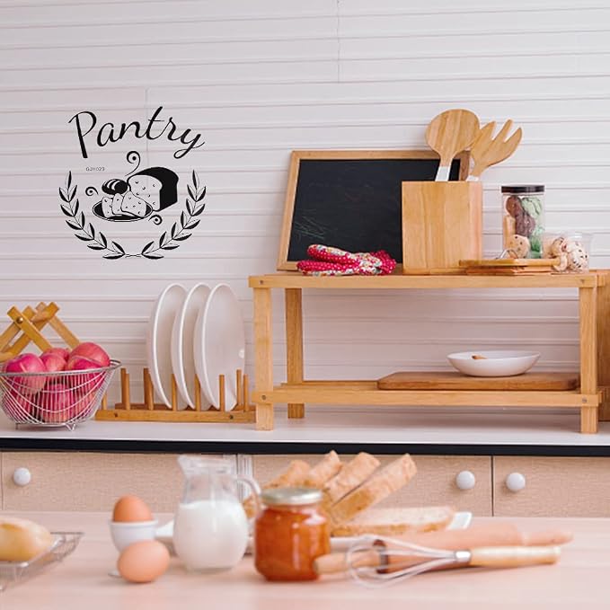 SUPERDANT Pantry Wall Decor Bread Food Vinyl Wall Stickers Olive Branches Sticker Pantry Art Sign Decor Kitchen Wallpaper Decals for Home Restaurant Coffee Shop Store Office Decorations 12x11in - Image 8