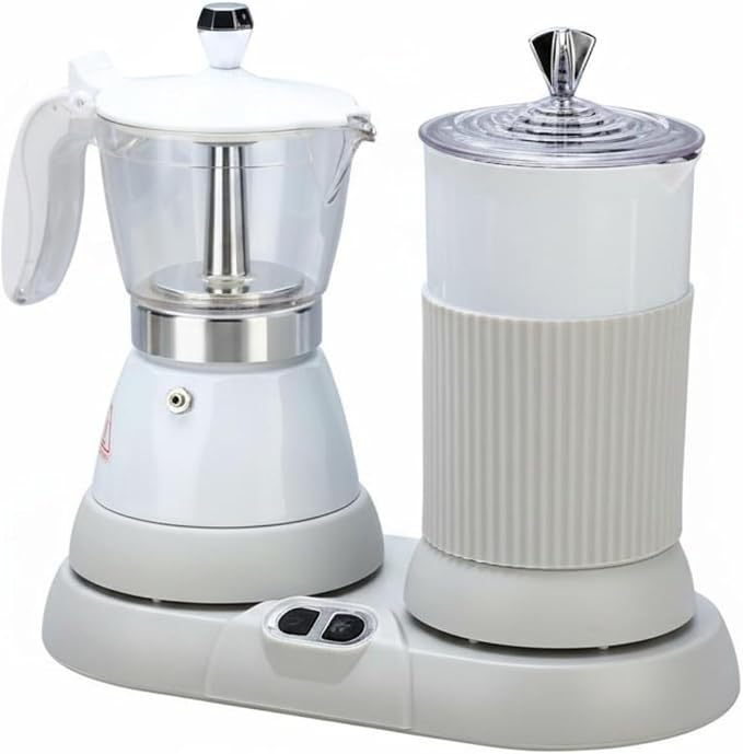 Electric Coffee Maker Espresso Machine Frother Brewer Maker With Fast Heating Performance And Dense Foam Results Suitable for busy mornings work breaks, White by Unknown