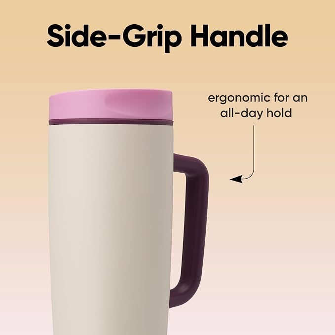 Owala SmoothSip Slider Stainless Steel Insulated Travel Mug with Handle, 100% Leak Proof, For Hot and Cold Drinks, Travel Friendly with Sliding Lock Lid, BPA Free, 24 oz, Daybreak - Image 5