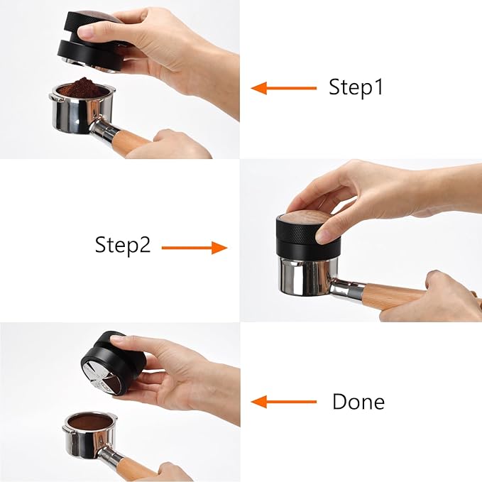 53mm Coffee Distributor and Tamper, Dual Head Espresso Tool with Adjustable Depth - Professional Coffee Leveler and Hand Tamper for 51mm Portafilters, Barista-Grade Espresso Accessory (53mm)