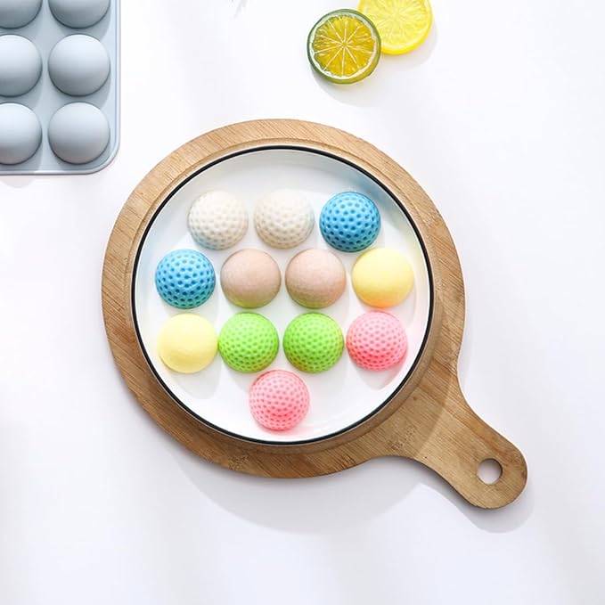 24 Cavities Novelty Round Shape Candy and Chocolate Silicone Mold, 2 Different Round, Non-Stick, Baking Molds for Making Cake Decoration, Jelly, Caramel, Ganache and Ice Cubes, 2 Count
