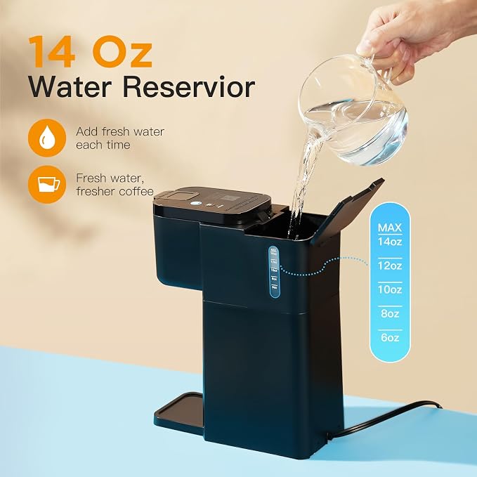 Tastyle Mini Single Serve Hot and Iced Coffee Maker for K Cup and Ground | 6 to14 Oz Brew Sizes, with Recipe Book, for Home, Travel, RV, Office and Dorm, 120V, K310IC, 2.0 version, Classic Black - Image 8