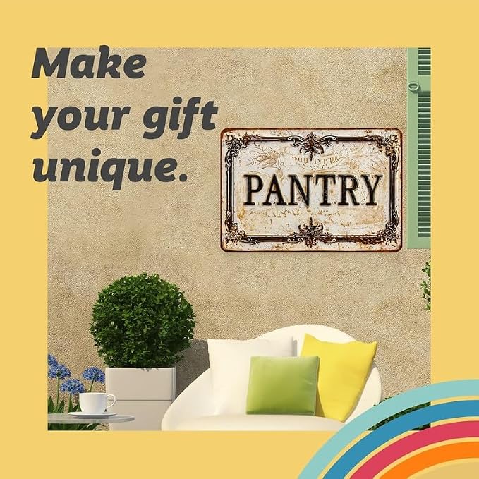 Vintage Retro PANTRY Metal Sign 8x12 Inch Aluminum Distressed Ornate Border Wall Decor for Home Pantry Kitchen Cafe Garage - Image 4