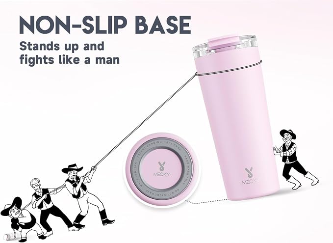 Meoky 24 oz Insulated Travel Coffee Mug: Leak Proof Lid, Blossom | Stainless Steel Coffee Tumbler, Keeps Hot for 8 Hours or Cold for 24 Hours, Fits in Car Cup Holder, BPA Free - Image 8