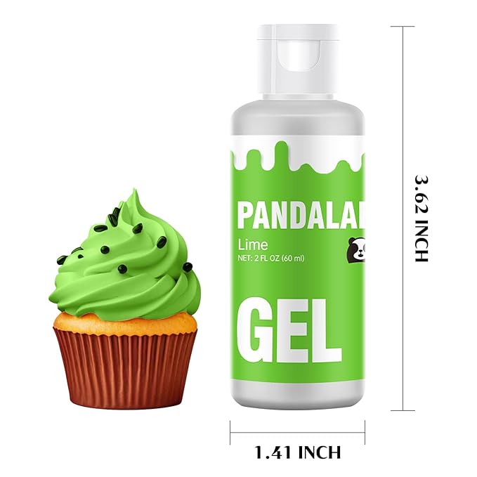 Lime Gel Food Coloring - Pandalab 2 Ounce High Concentrated Food Dye for Baking, Cake, Cookie, Fondant, Icing, Easter Egg, Macaron, DIY Slime (60ml)