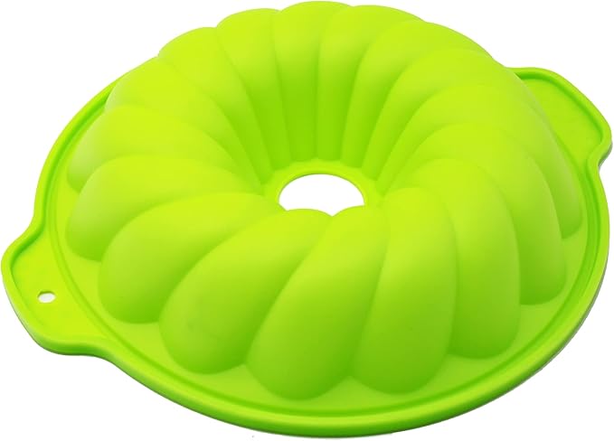 X-Haibei 10-Inch Round Silicone Cake Mold with Decorative Ears – Shallow Pan for Donut, Gelatin, Jello, Chocolate Baking