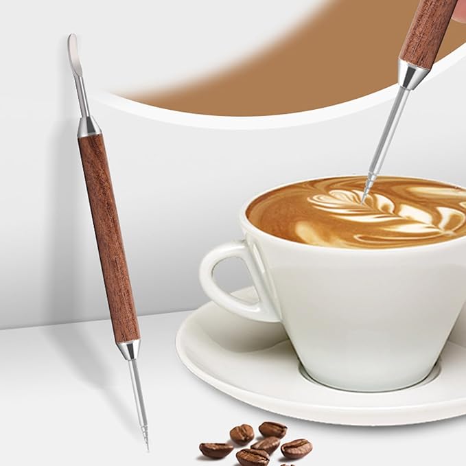 Double Head Coffee Needle Cappuccinos Lattes Arts Pen Coffee Tool Mixing Spoon Kitchen Coffee Tool