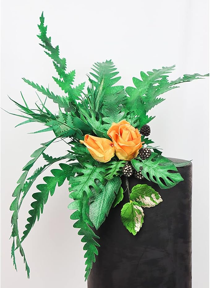 Crystal Candy Wafer Paper Garden Ferns, Rounded Green - Image 2