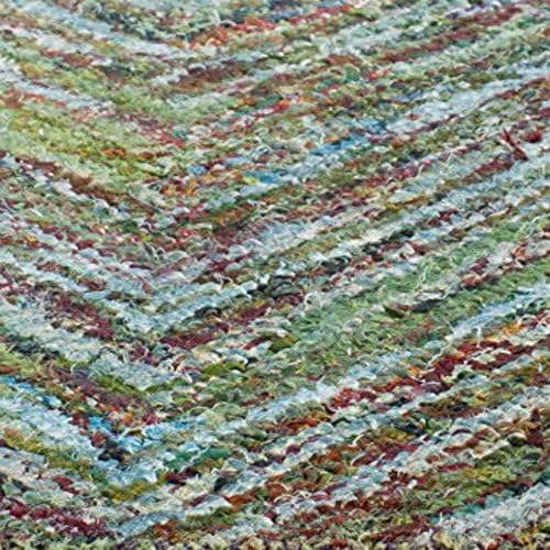 SAFAVIEH Nantucket Collection Accent Rug - 4' x 6', Blue & Multi, Handmade Modern Abstract Chevron Cotton, Ideal for High Traffic Areas in Entryway, Living Room, Bedroom (NAN141C) - Image 8