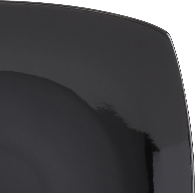 Gibson Elite Soho Lounge Square Reactive Glaze Stoneware Dinnerware Set, Service for 4 (16pc), Black - Image 4