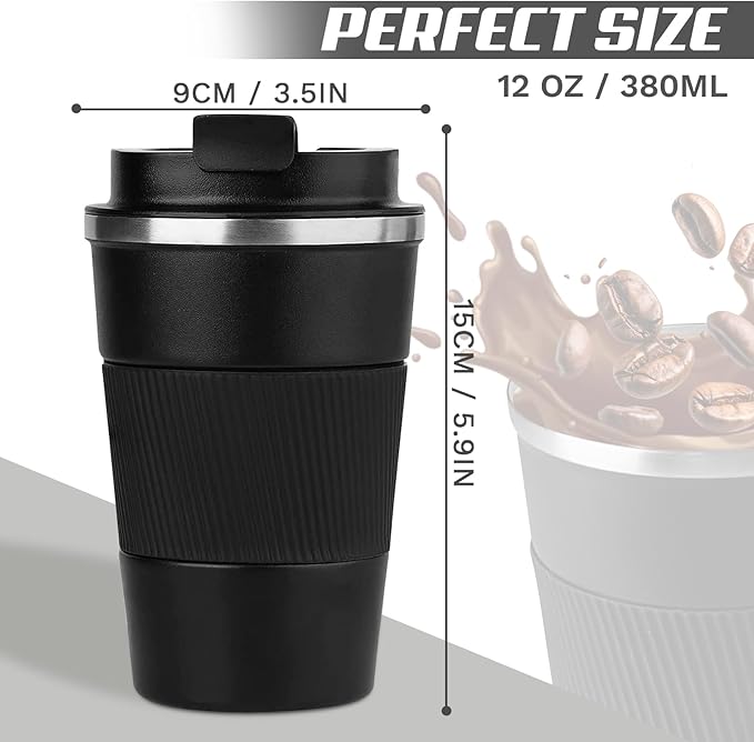 Vacuum Insulated Stainless Steel Travel Coffee Mug,Leak Proof Cup with Lid | 304 stainless steel mug with vacuum insulation, leak proof lid, silicone grip and car cup holder friendly design - Image 4