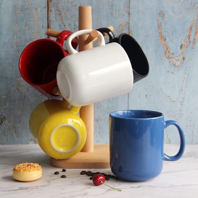 20 OZ Large Coffee Mug, M016 Ceramic Big Tea Cup with Handle for Dad Men, Red - Image 6