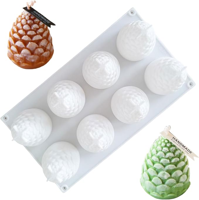 1 Pcs Christmas Silicone Molds Christmas Pinecone Chocolate Molds for Chocolate Making Mold 3D Soap Candle Candy Craft Ice Cream Mousse Ornament Silicone Mold DIY Xmas Gift Home Decor