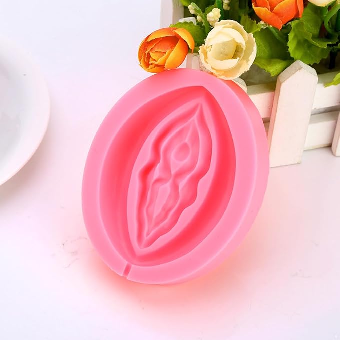 1Pcs 3D Vulva Shape Silicone Mold DIY Baking Mold Chocolate Cake Molds Female Male Organ Fondant Cookie Mould for Cakes Cookie Cupcakes Pink One Size