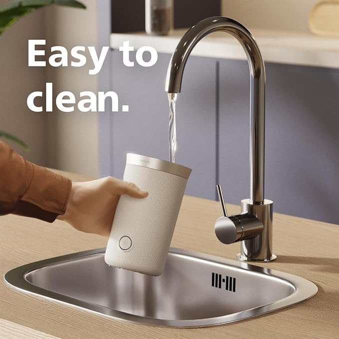 Philips Baristina Milk Frother - Foam milk perfectly​. Hot and Cold. Dairy and Non-Dairy. Easy to Clean. for Philips Baristina Espresso Machines. Milky White (BAR311/00) - Image 5