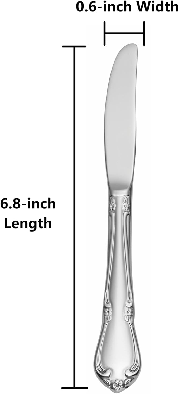 Oneida Silverware Set, Chateau 3-Piece Child Flatware Set, Service For 1, 18/10 Stainless Steel, Dishwasher Safe, Child Fork Spoon and Knife, Length: 5.2 to 6.8-Inch, Kids Silverware (Silver, 3 Piece) - Image 2