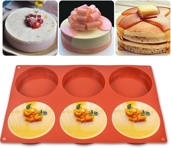Newk Silicone Round Cake Molds, 4 Inch Silicone Molds for Baking Layer Cake, Resin Coasters, Eggs Pie, Handmade Soap - 4"