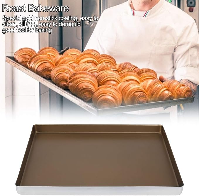 FLEXMAN Baking Sheet, 40X30x3cm Non Stick Aluminum Alloy Cookie Sheets, Bakeware Cake Cookie Sheet, Baking Pan for Baking Roasting Serving - Image 2