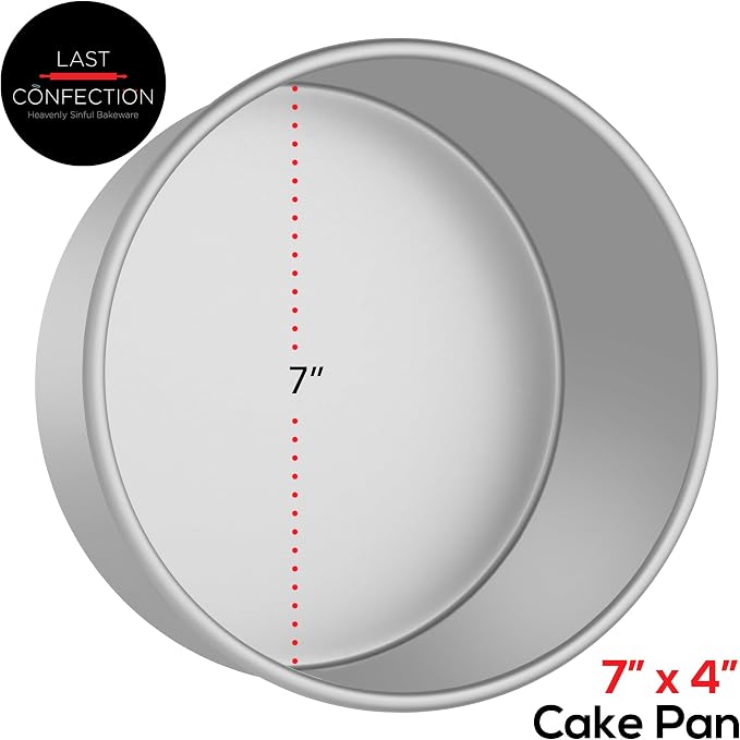 7 x 4 Inch Round Cake Pans, Set of 2 Anodized Aluminum Cake Pans Baking Tins - Image 3