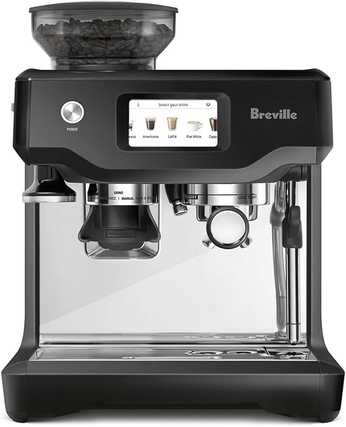 Breville BES880BTR Barista Touch Espresso Machine, Black Truffle | Pull barista-quality espresso shots, lattes and cappuccinos at home with semi-automatic coffee maker with built-in grinder by Unknown