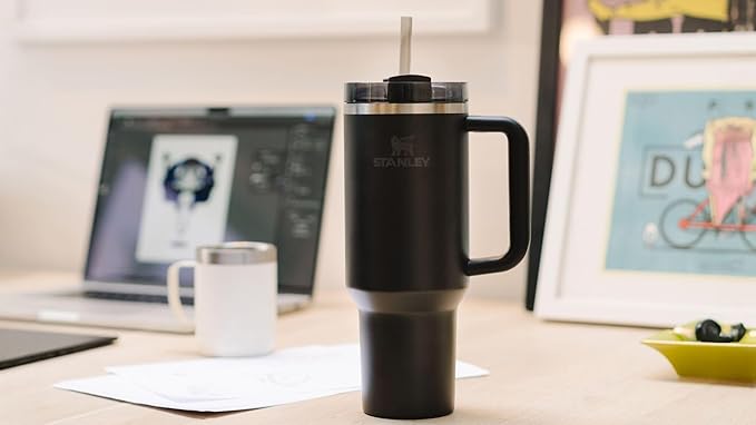 STANLEY Quencher H2.0 Flow State Tumbler, 40 oz, Black 2.0 | Handle and Straw | 3-Position Lid | Cup Holder Compatible for Travel | Insulated Stainless Steel Cup | BPA-Free - Image 6
