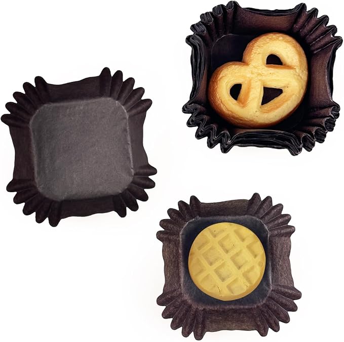 qiqee Square Cupcake Liners, 500 Count, Coffee,Standard Size - Image 3