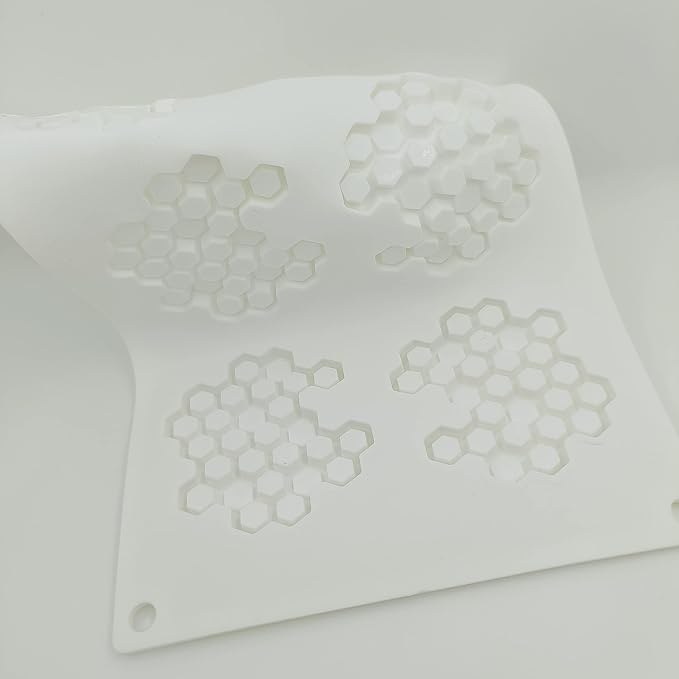 Silicone Honeycomb Molds 3D Honeycomb Bees Lace Mat Fondant Mold Lace Pad Baking Cake Chocolate Candy Mold for Cupcake Decorating Tools Kitchen
