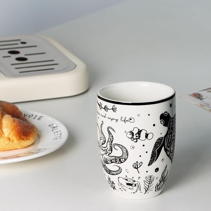Cute Gifts 16 oz Coffee Mug Sea Turtle and Octopus, Funny Boho Tea Mugs for Women, Large Ceramic Coffee Cups for Chrismas - Image 5